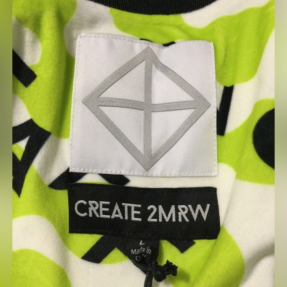 CREATE 2MRW MEN'S BOMBER JACKET CS9627 Blue/Wht - Picture 8 of 11